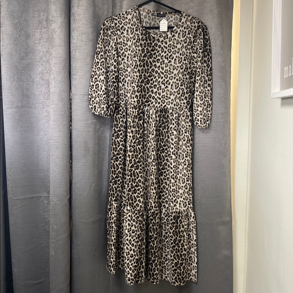 Leopard Print Women's Dress Zara size S